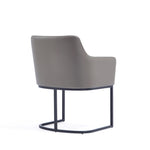 Serena Vegan Leather Metal Armchair in Taupe