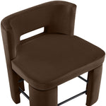 Zuno Velvet Performance Fabric Upholstered Counter Stool in Brown