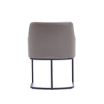 Serena Vegan Leather Metal Armchair in Taupe