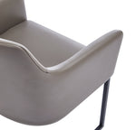 Serena Vegan Leather Metal Armchair in Taupe