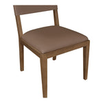 Avon Vegan Leather Dining Side Chair in Brown