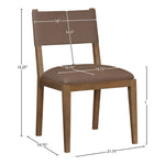 Avon Vegan Leather Dining Side Chair in Brown