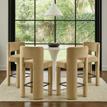 Zuno Velvet Performance Fabric Upholstered Counter Stool in Camel