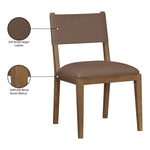Avon Vegan Leather Dining Side Chair in Brown