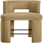 Zuno Velvet Performance Fabric Upholstered Counter Stool in Camel