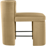 Zuno Velvet Performance Fabric Upholstered Counter Stool in Camel
