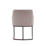Serena Vegan Leather Metal Armchair in Light Gray