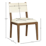 Avon Vegan Leather Dining Side Chair in Cream