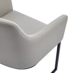 Serena Vegan Leather Metal Armchair in Light Gray