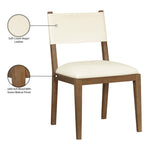 Avon Vegan Leather Dining Side Chair in Cream