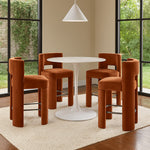 Zuno Velvet Performance Fabric Upholstered Counter Stool in Cognac