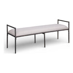 Axis Linen Textured Fabric Upholstered Bench in Beige