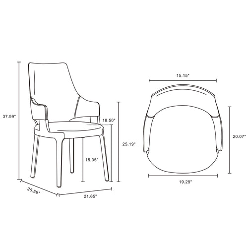 Kara Wood Upholstered Dining Chair in Blue