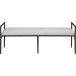 Axis Linen Textured Fabric Upholstered Bench in Beige