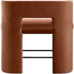 Zuno Velvet Performance Fabric Upholstered Counter Stool in Cognac