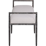 Axis Linen Textured Fabric Upholstered Bench in Beige