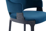Kara Wood Upholstered Dining Chair in Blue