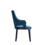 Kara Wood Upholstered Dining Chair in Blue