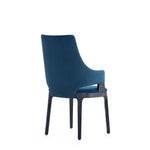 Kara Wood Upholstered Dining Chair in Blue