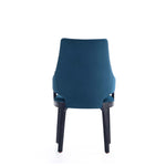 Kara Wood Upholstered Dining Chair in Blue