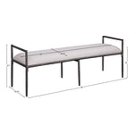Axis Linen Textured Fabric Upholstered Bench in Beige