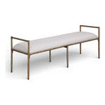 Axis Linen Textured Fabric Upholstered Bench in Beige