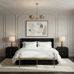 Axis Linen Textured Fabric Upholstered Bench in Beige