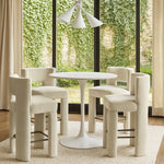 Zuno Velvet Performance Fabric Upholstered Counter Stool in Cream