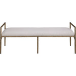 Axis Linen Textured Fabric Upholstered Bench in Beige
