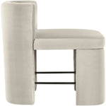 Zuno Velvet Performance Fabric Upholstered Counter Stool in Cream
