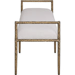 Axis Linen Textured Fabric Upholstered Bench in Beige