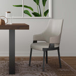 Kara Wood Upholstered Dining Chair in Light Gray