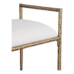 Axis Linen Textured Fabric Upholstered Bench in Beige