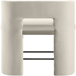 Zuno Velvet Performance Fabric Upholstered Counter Stool in Cream