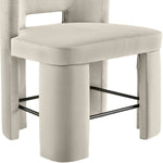 Zuno Velvet Performance Fabric Upholstered Counter Stool in Cream