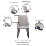 Kara Wood Upholstered Dining Chair in Light Gray