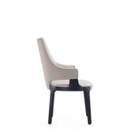 Kara Wood Upholstered Dining Chair in Light Gray