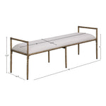 Axis Linen Textured Fabric Upholstered Bench in Beige