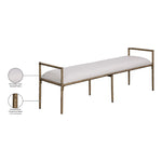 Axis Linen Textured Fabric Upholstered Bench in Beige