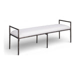 Axis Linen Textured Fabric Upholstered Bench in Cream