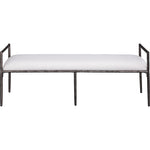 Axis Linen Textured Fabric Upholstered Bench in Cream