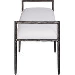 Axis Linen Textured Fabric Upholstered Bench in Cream
