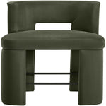 Zuno Velvet Performance Fabric Upholstered Counter Stool in Green