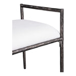 Axis Linen Textured Fabric Upholstered Bench in Cream