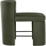 Zuno Velvet Performance Fabric Upholstered Counter Stool in Green