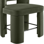 Zuno Velvet Performance Fabric Upholstered Counter Stool in Green