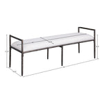 Axis Linen Textured Fabric Upholstered Bench in Cream