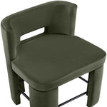 Zuno Velvet Performance Fabric Upholstered Counter Stool in Green