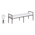 Axis Linen Textured Fabric Upholstered Bench in Cream