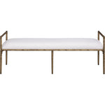 Axis Linen Textured Fabric Upholstered Bench in Cream